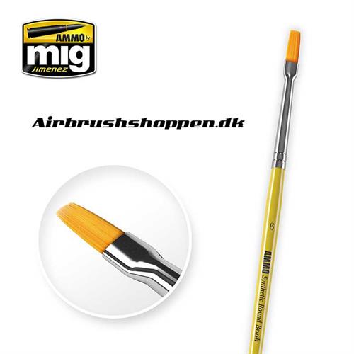 A.MIG 8621 Syntetisk pensel 6 flad pensel